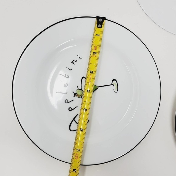 3. Pottery Barn Martini Cocktail Plates Set of 3 - Picture 8 of 9